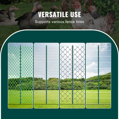 Omheiningspalen - Paal - Weidepaal - Weideomheining - Bosomheining - Bosomheining - Tuinomheining - Heavy Duty Metaal - 5 inch - voor voor Tuin Tuin Gazon Boerderijen & Buiten Draad Omheining - 10 stuks
