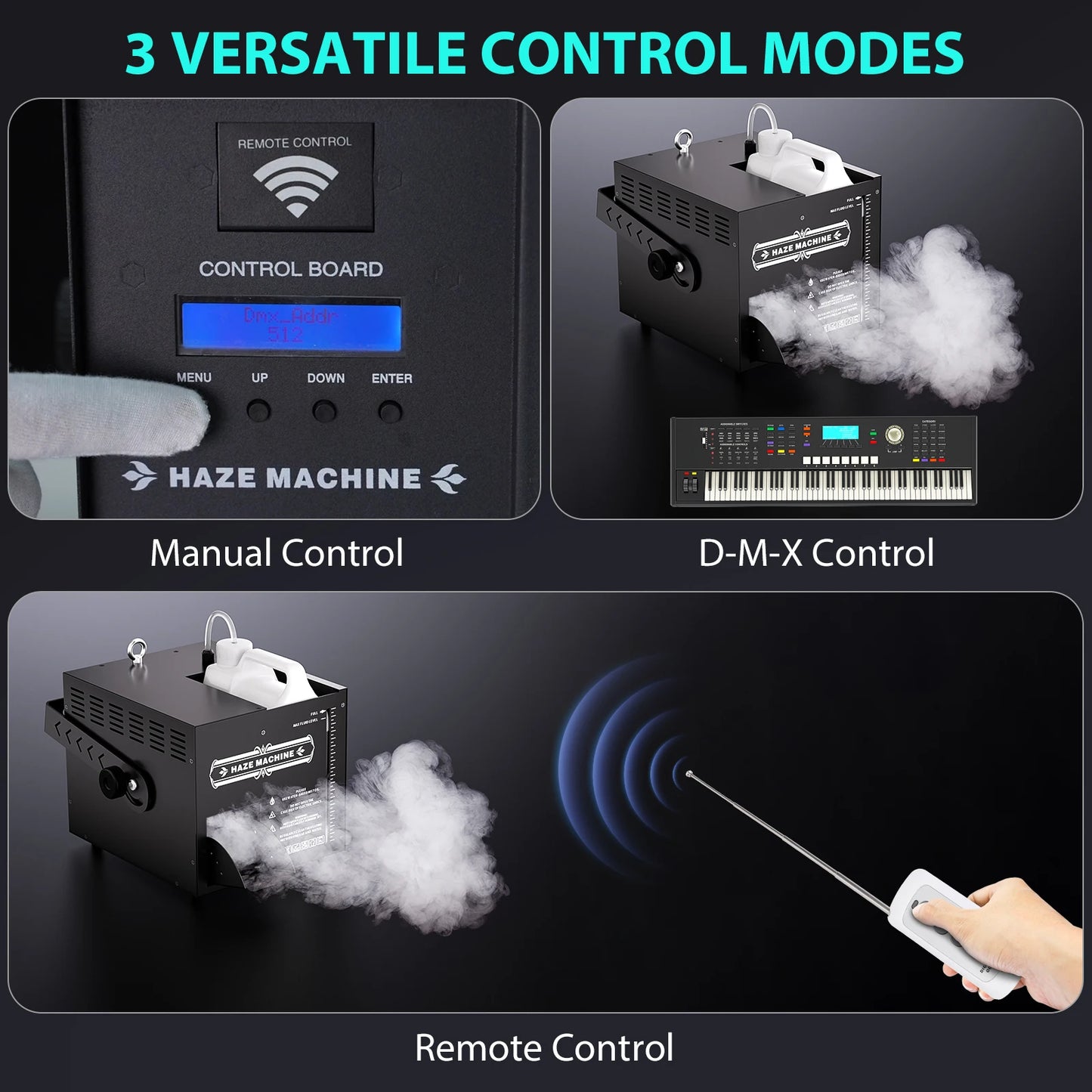Haze Machine – Rookmachine – Mistgenerator – Stage Fog Machine – Rookgenerator – 1000W Vermogen – DMX en Afstandsbediening – EU Stekker