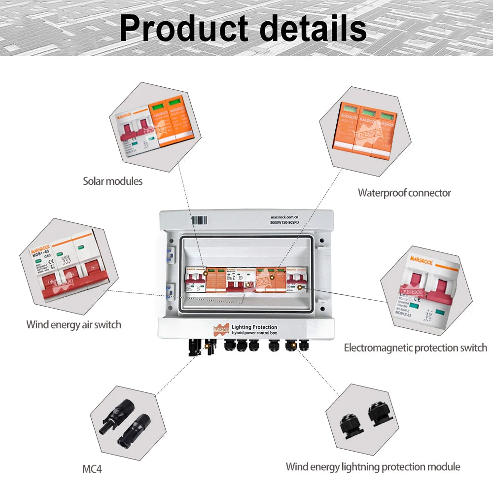 DC Combiner Box – Stroomverdeler – DC Verdeelbox – Zonnepaneel Accessoire – Windenergie – IP65 Waterdicht – Overspanningsbeveiliging