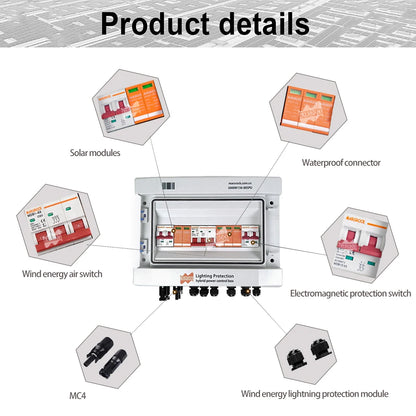 DC Combiner Box – Stroomverdeler – DC Verdeelbox – Zonnepaneel Accessoire – Windenergie – IP65 Waterdicht – Overspanningsbeveiliging