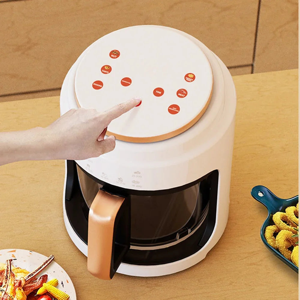 Airfryer - 3L – Heteluchtfriteuse - 1000W – Olievrij Frituren – LED Touchscreen - en 360° Hete Lucht – Voor Gezonder Koken - Veilig in Gebruik - Wit - QUORE