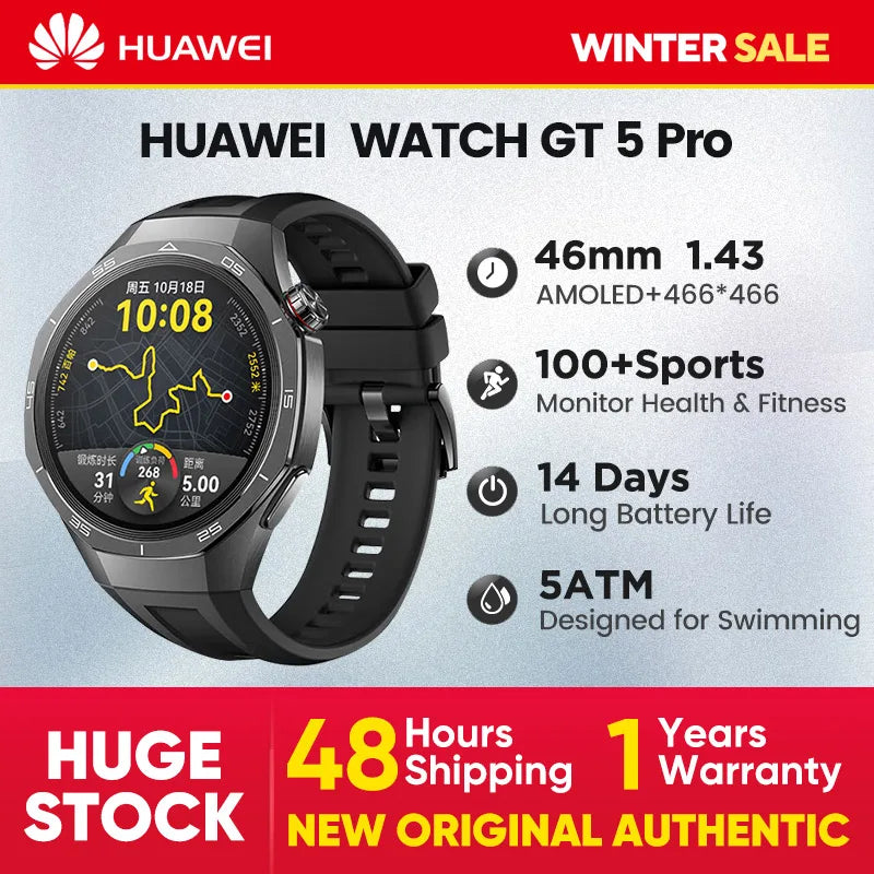 huawei watch gt5 pro smartwatch 46mm/42mm Global Version 2024 new for men women official original watchs 1.43" AMOLED NFC ECG - QUORE