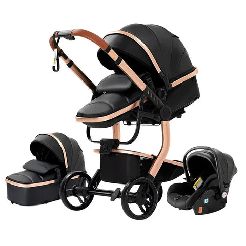 Baby Wandelwagen - Buggy - Inklapbare Buggy - Opvouwbare Buggy - Inklapbare Buggy NewBorn - 3 in 1 -BabyWalker- Lichtgewicht - voor Pasgeborene - Zwart