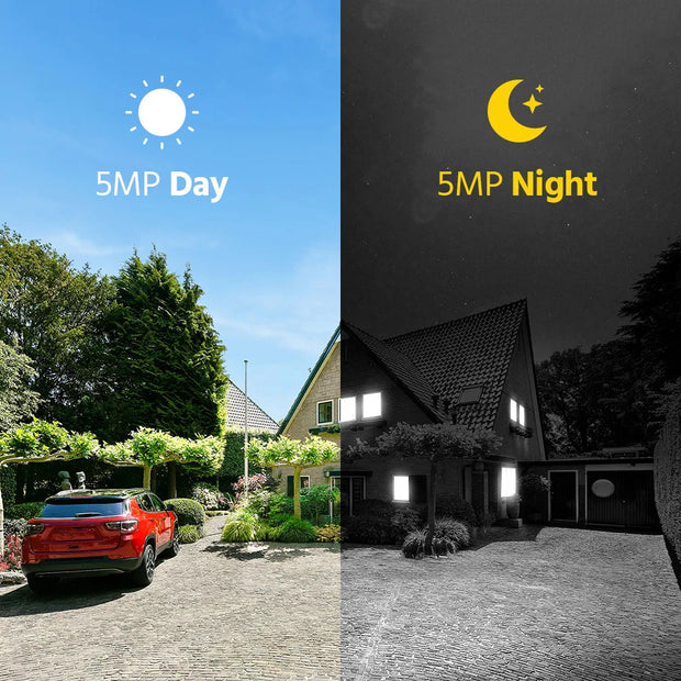 Beveiligingscamera - Draadloze Camera - Camerabewaking - Buiten Camera met Nachtzicht - 5MP Camera's - 8-Kanaals NVR - IP66 Weerbestendig