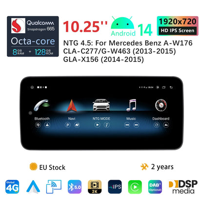 Carplay Radio – Autoradio – Multimedia Systeem – Inbouwscherm – Touchscreen – 10,25 Inch Display – Qualcomm Snapdragon 665 – Draadloos Carplay & Android 14