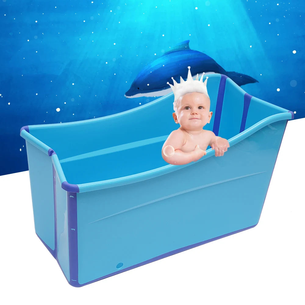 Badkuip - Mobiele Spa - Badvat - Opvouwbare - Draagbare - voor Kinderen - Kunststof - Extra Grote - 87 x 46 x 56.5 cm - Blauw