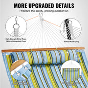Hangmat - Hangmat voor Twee Personen - Hangmat 2 Persoons - Hanging Chair - Hamac - Hammock Chair -  Gewatteerde hangmat - Afneembaar kussen en kettingen - voor kamperen/tuin/strand - Draagvermogen van 220 k