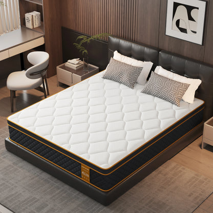 SKSBTF 160x200x25cm Pocket Spring Mattress Memory Foam Mattresses Breathable Noiseless Zoned Support Sleeping Double Bed Mats - QUORE