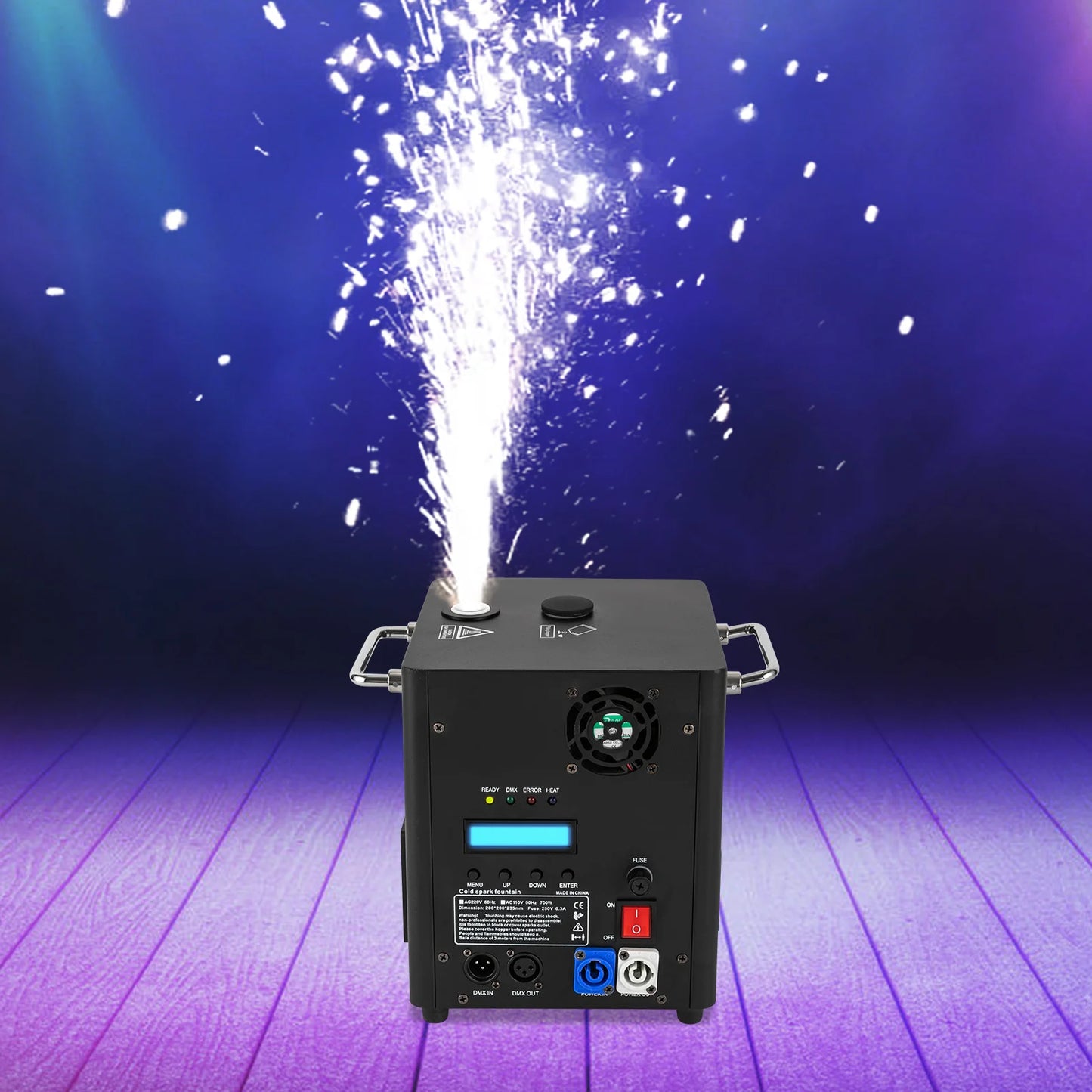 Sparkmachine – Vonkenmachine – Lichtmachine – Speciale Effect Machine – Feestmachine – Variabele Spronghoogte – DMX Besturing