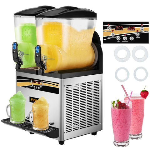 Slush Puppy Maker - Slush Puppy Machine - 15L Double Tank - Slushy Maker - Slush Machine - Margareta Machine - Frozen Drink Maker - Perfect for Cafes Bars
