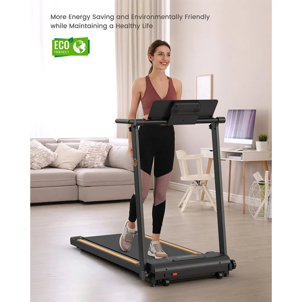 Mini-loopband - Wandelband - Walking Pad - Hardloopband - Loopbanden - Opvouwbare - 2.5PK - 1-10 km/u - Leuning - 105x40cm - met HIIT Programma’s - LCD Display - Stille - voor Thuis - Kantoor