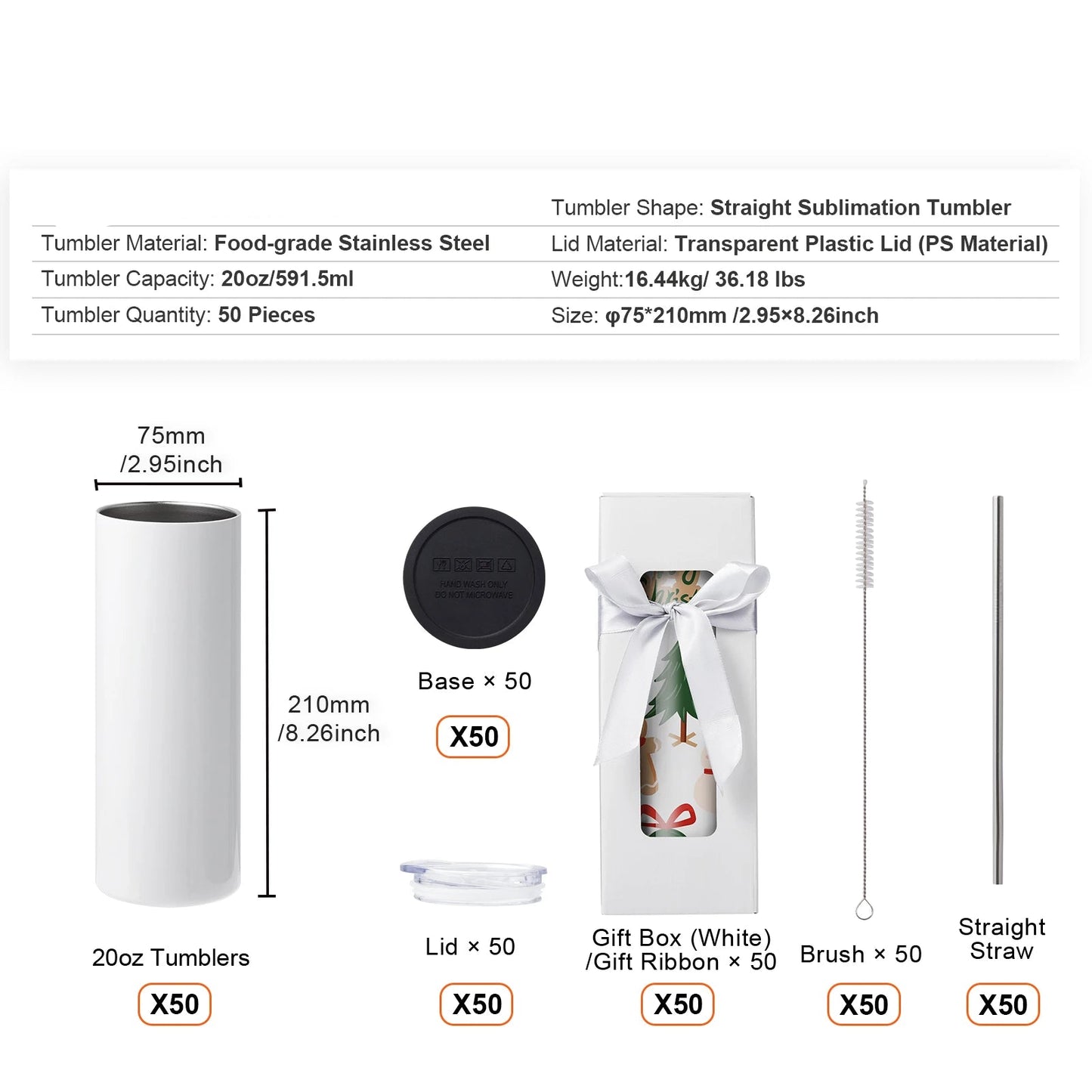 Sublimatiebeker – Thermosbeker – Drinkbeker – Isolatiebeker – Roestvrij Staal – 591,5 Ml – Dubbelwandig - QUORE