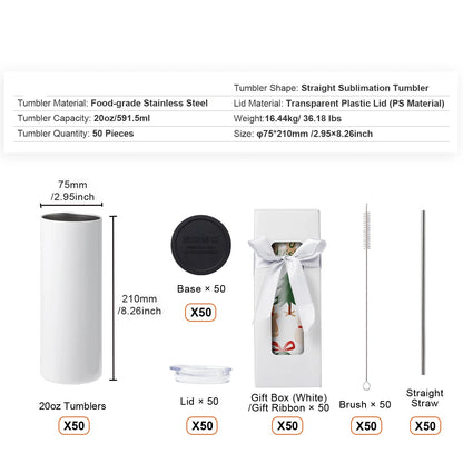 Sublimatiebeker – Thermosbeker – Drinkbeker – Isolatiebeker – Roestvrij Staal – 591,5 Ml – Dubbelwandig - QUORE