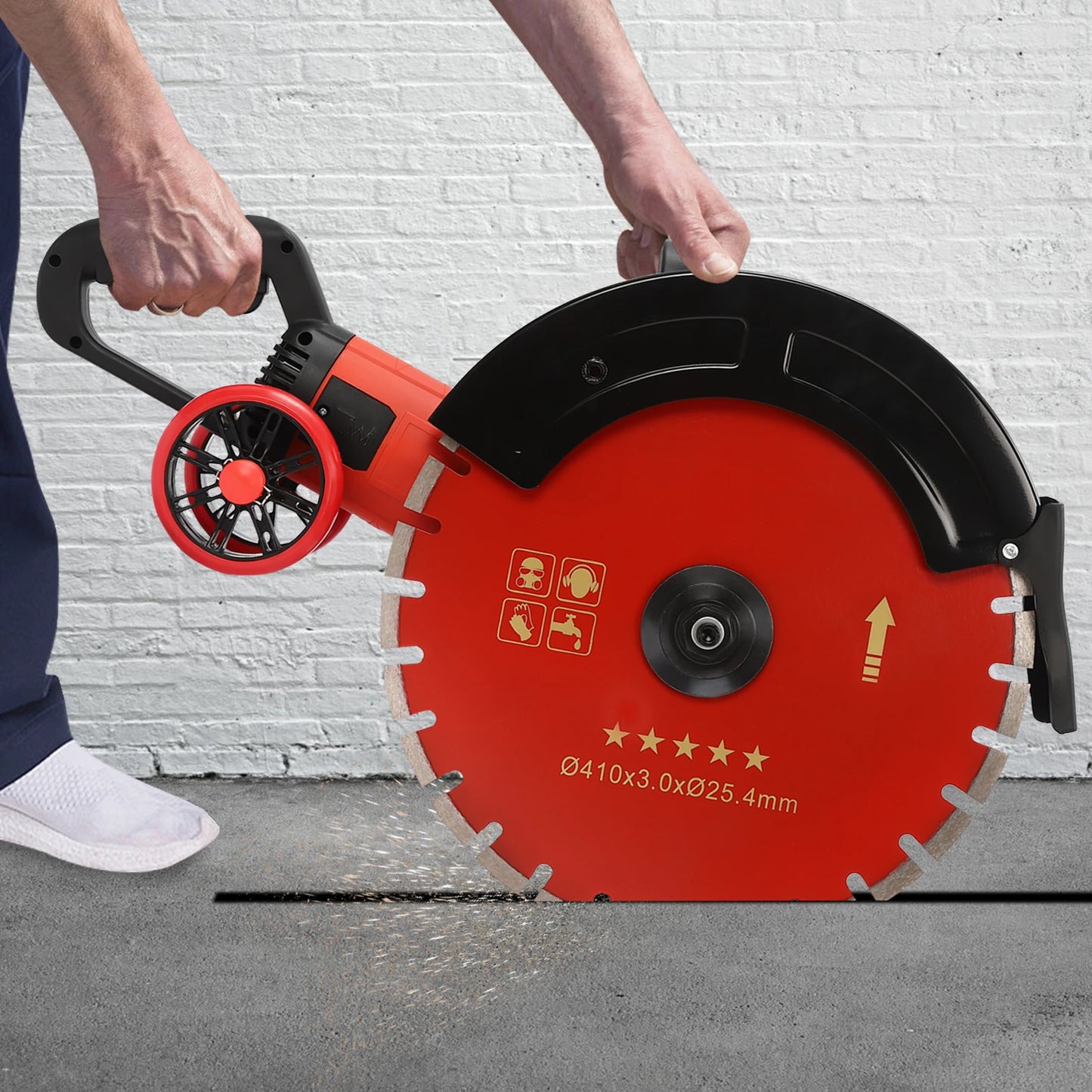 Elektrische Betonzaag – Betonzagen – Steenzaag – Diamantzaag – Watergekoeld Zaagblad – 4000W Motor – Instelbare Zaagdiepte