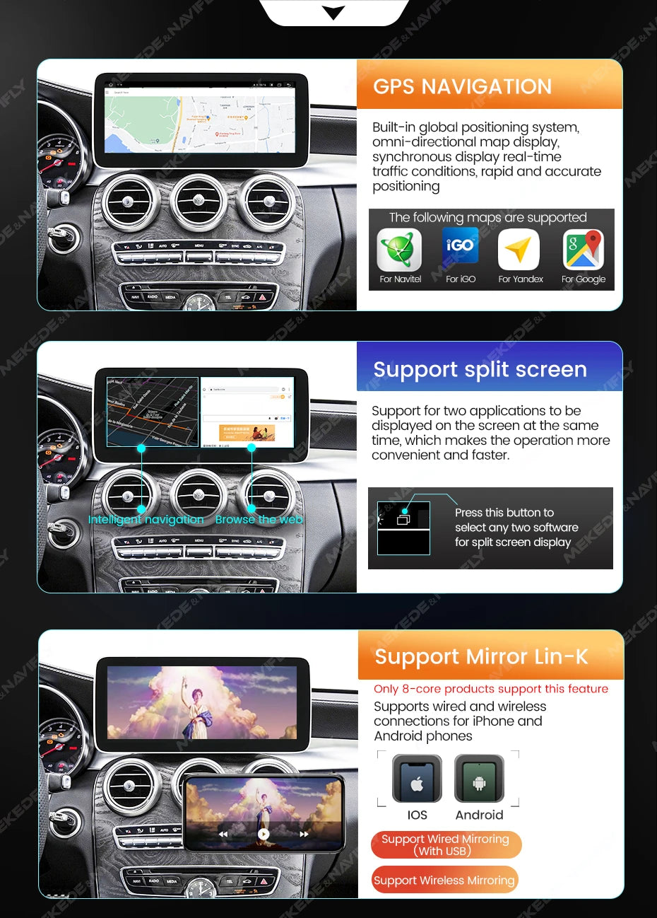 Android Multimediaplayer – Autoradio – Navigatiesysteem – Multimedia Stereo – Touchscreen – 10,25 Inch – Android 14 – 6GB RAM 128GB Opslag