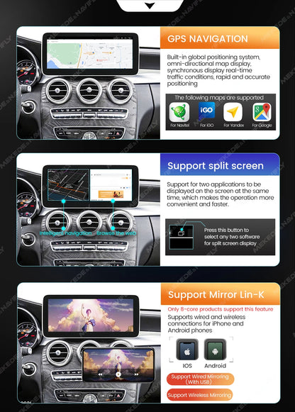 Android Multimediaplayer – Autoradio – Navigatiesysteem – Multimedia Stereo – Touchscreen – 10,25 Inch – Android 14 – 6GB RAM 128GB Opslag