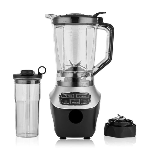 Slow Juicer - Juicer - Food Grinder - Juicer - 1201-1500W - Heavy Duty - Commercial Quality - Timer Blender - Mixer - Juicer - Fruit Food Processor - Ice Smoothies - Three Speeds - Black
