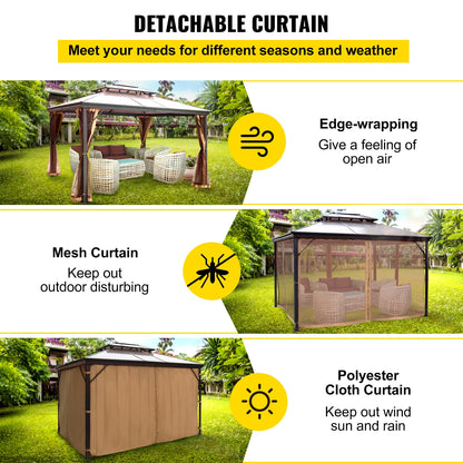 Tuinkoepel – Tuin Overkapping – Buiten Tent – Beschutte Ruimte – Waterdicht Dak – Aluminium Frame – Insectenwerende Netten - 10 x 12 Voet
