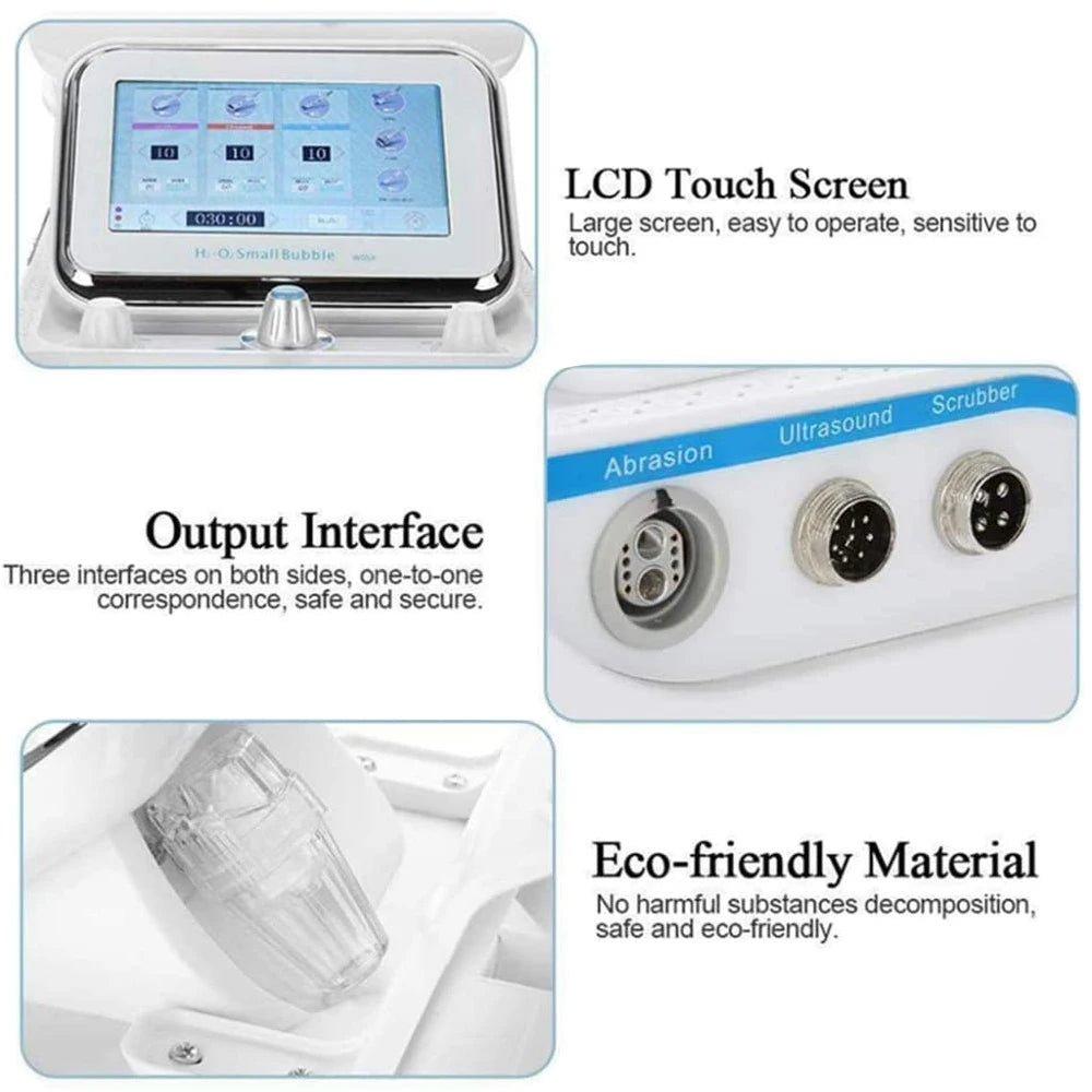 7-in-1 Hydro Dermabrasie Gezichtsbehandelingsmachine – Gezichtsreiniger – Huidverzorgingsapparaat – Microdermabrasie Machine – Anti-Acne Behandeling – Dieptereiniging – Collageenstimulerend – Koude Therapie