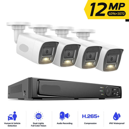 IP-Bewakingscamera – PoE Camera – IP Camera – 12MP Beveiligingscamera – Nachtzicht – Bewegingsherkenning – Weerbestendig