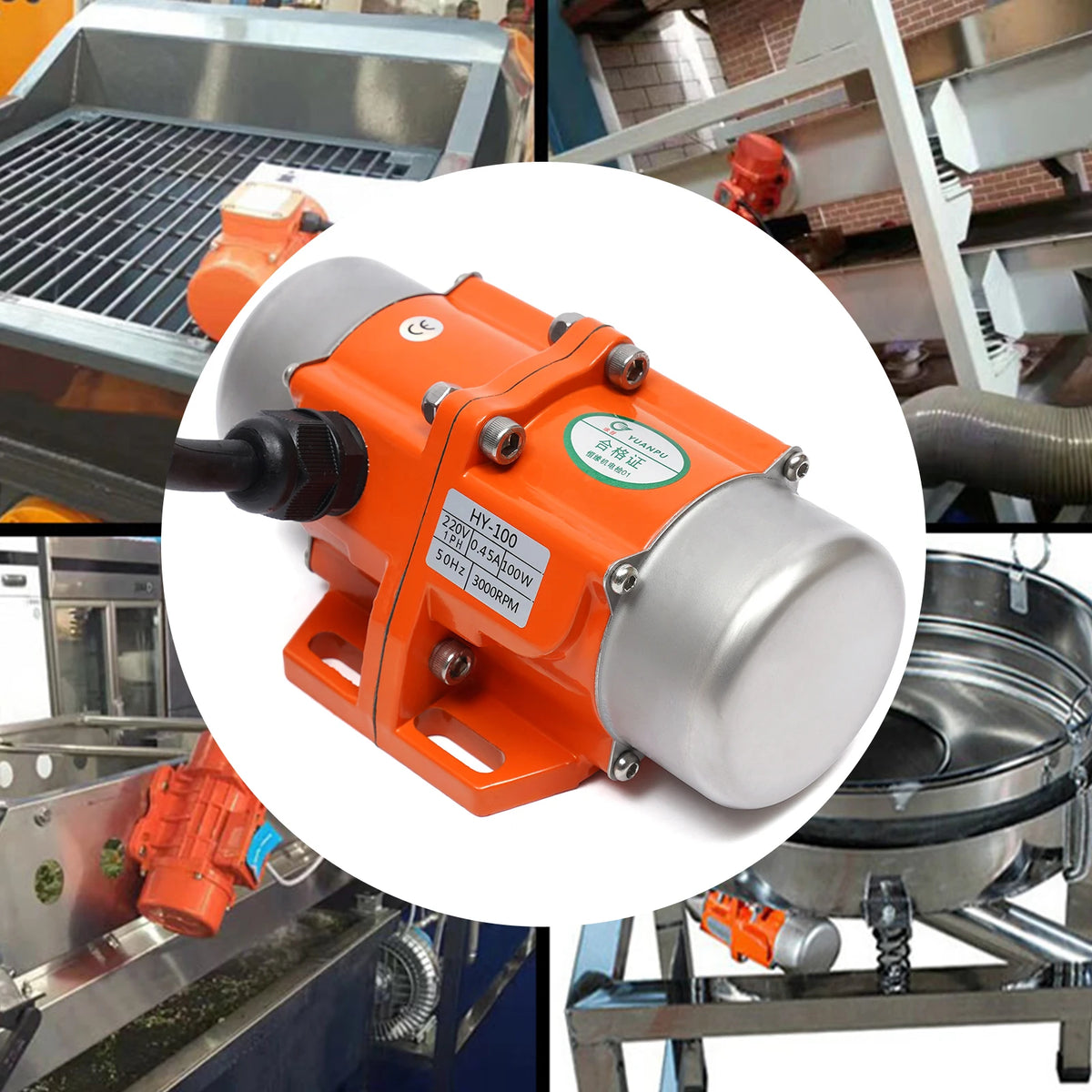 Vevor - Betontrillingsmotor - Aluminiumlegering - 1phase - 120W - 220V - 3000RPM - Vibratiemotor - Oranje - QUORE