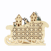 Adventskalender - Kerst adventskalender - Houten Slede Kalender - LED Creatieve Kerstversiering - Accessoires Praktisch Huishouden - Interieur Ornamenten - Speelgoed - Speelset