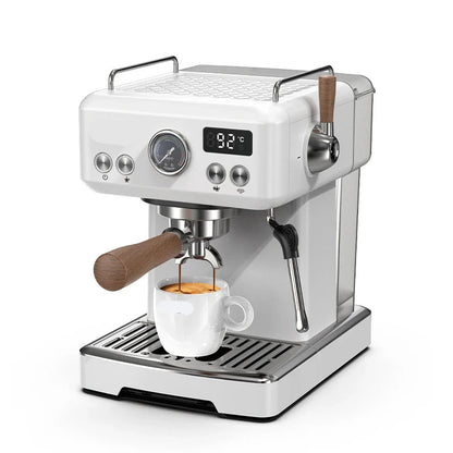 Espressomachine - Koffiemachine - Compact Koffiezetapparaat - 20 Bar - Semi-automatische - met Instelbare Druk & Temperatuur - RVS Behuizing - voor Espresso - Cappuccino en Latte