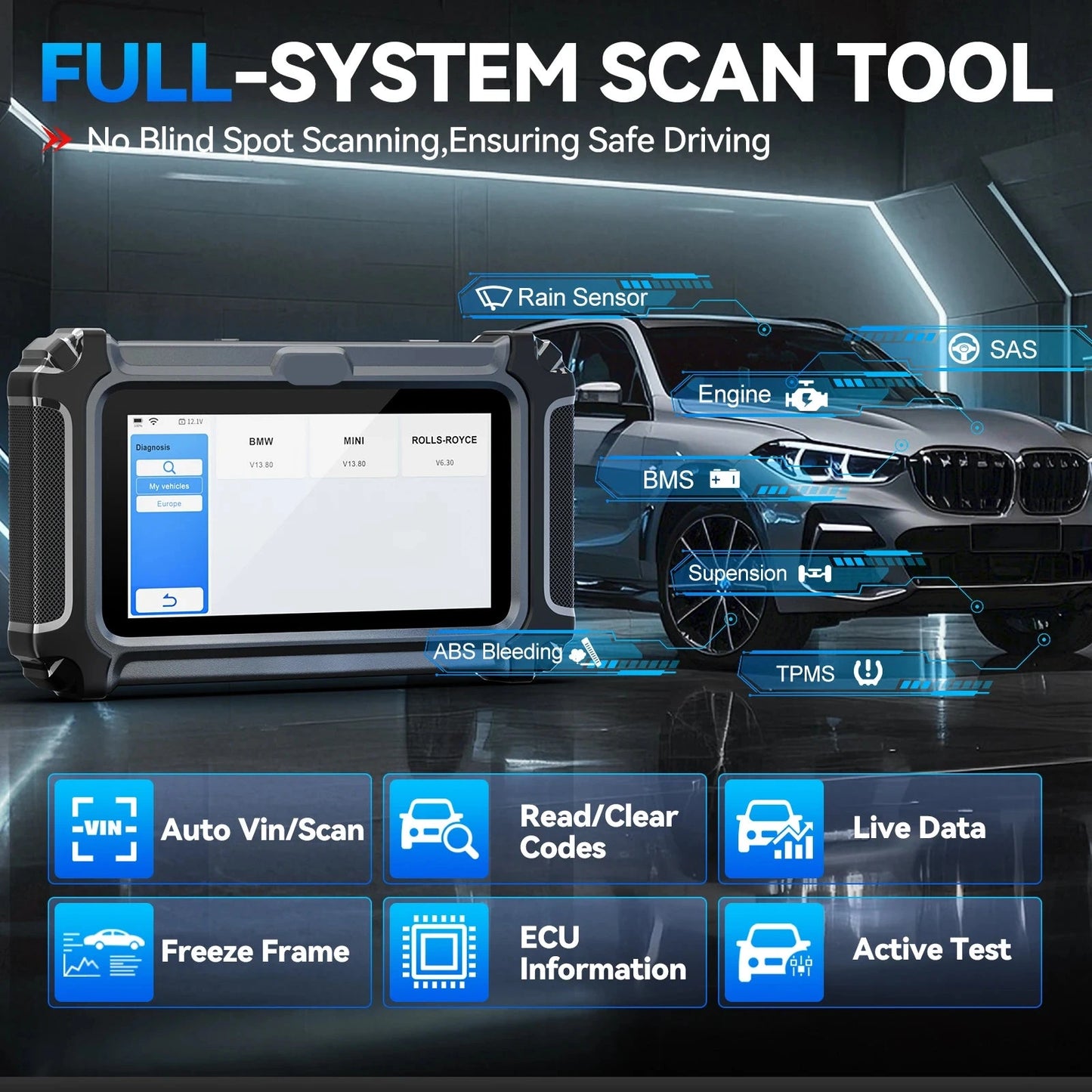 Diagnose Tool – Diagnosetester – Auto Scanner – ECU Programmer – Systeemscan – 25+ Functies – Levenslange Updates