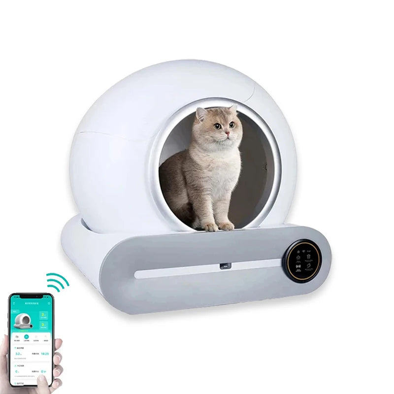 Slimme Kattenbak - Zelfreinigende Kattenbak - Automatische Kattenbak - 65L - Kattenbak - Extra Grote - Geurcontrole - voor Katten - met App