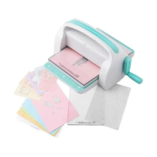 Stansmachine - Handmatige Embossing- en Snijmachine – 6 inch – DIY Scrapbooking & Kaarten Maken – Mini Stansmachine voor Papier, Leer & Stof – Inclusief Starter Kit - QUORE