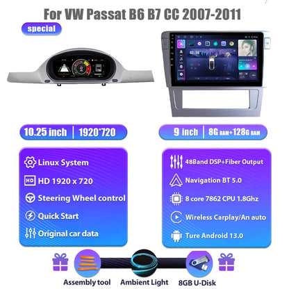 Digitaal Dashboard VW Passat – Digitaal Cluster – Android Dashboard – Cockpit Display – Radio Navigatie Paneel – 10,25 Inch HD IPS Scherm – Plug & Play Installatie – 8GB+128GB Variant