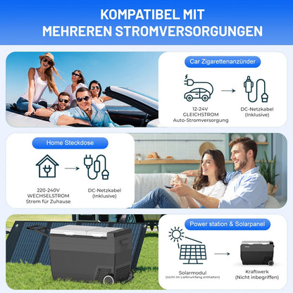 Compressor Koelbox – Portable Koelkast – Camping Koelbox – Draagbare Vriezer – Outdoor Koelbox – Dual Zone Temperatuur – Energiezuinig & Stil - 55L