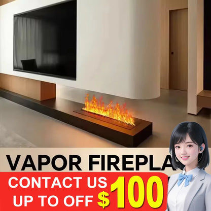 Intelligent modern built-in fireplace, water vapor fireplace humidifier, realistic 3D color flame, air purification function,