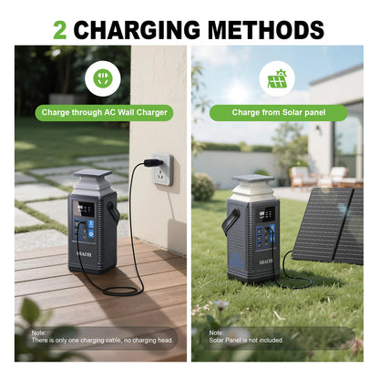 Draagbare Powerstation – Powerbank – Zonnegenerator – Mobiele Batterij – Noodstroomvoorziening – 296Wh Capaciteit – Snelladen USB-C 100W