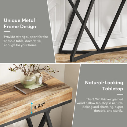 Sofa Tafel – Haltafel – Sidetable – TV-Meubel – MDF Tafelblad – Metalen Frame – Draagkracht Tot 90 Kg
