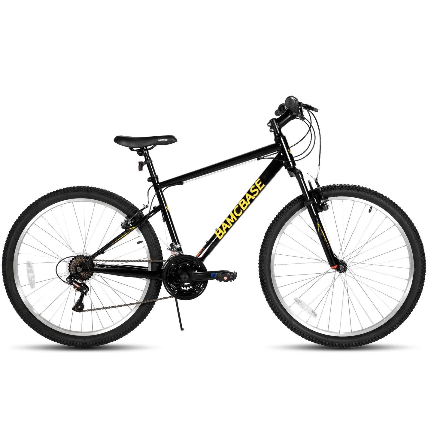 HILAND 26 27 Inch Mountain Bike, Mens Womens MTB with 18 Speeds, High-Tensile Steel Frame, V Brake, Hardtail Bicycle for Adults