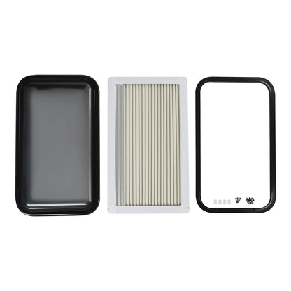 Camperraam - Caravan - 700x400mm - Windows Gehard glas - Raam openend naar buiten - Voor campers en caravans - Caravan Zijraam - Getint Schuifraam - Insectenbescherming - Wit en Zwart
