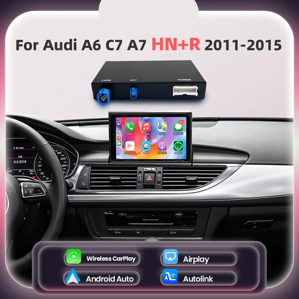 Draadloze CarPlay Interface – Android Auto Adapter – Smartphone Connectie Module – Infotainment Upgrade – HNR Variant – Compatibel Audi A6 A7 2011-2015 – Bluetooth Integratie – Mirror Link Ondersteuning