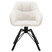 Chair - Dining Chair - Swivel Dining Chair - Ergonomic - Dining Chair with Armrests - Comfortable - Upholstered Kitchen Chair - Velvet Seat - 360° Rotation - Modern Design - 58.5x54.5x82.5cm - Cream Velvet