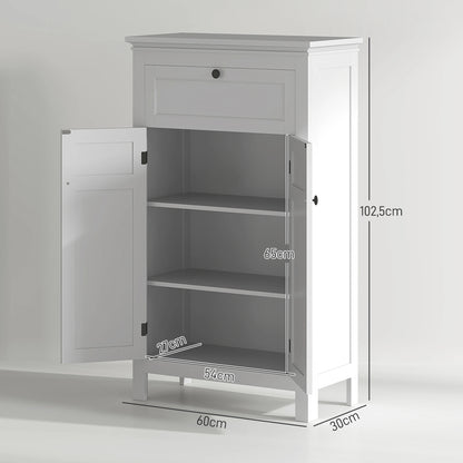 Badkamermeubel – Badkamerkast – Opbergmeubel – Wasbakmeubel – Verstelbare Plank – Antislip Systeem – MDF Materiaal