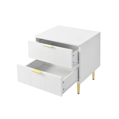 Nachtkastjes – 2 Stuks - Bedkastjes – Slaapkamerkasten – Opbergmeubel – Geruisloze Lade - 50 x 40 x 58 cm - Wit