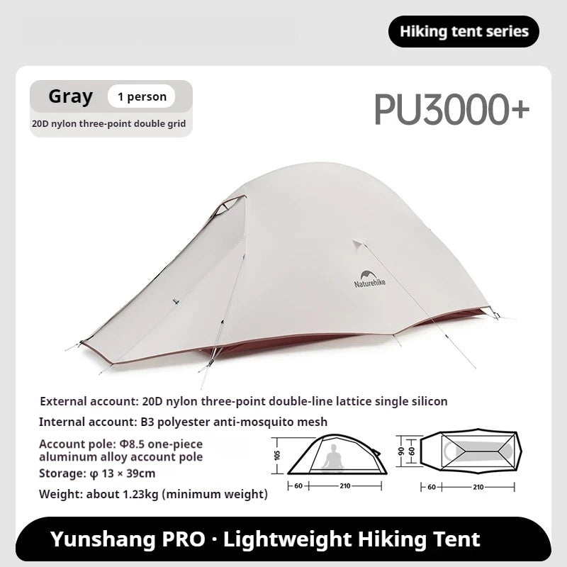 1-Persoons Tent – Trekkingtent – Kampeertent – Lichtgewicht Tent – Outdoor Tent – Waterdicht 20D Nylon – Compact Opvouwbaar