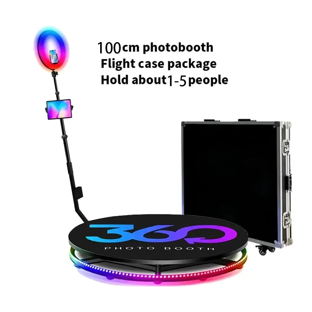 Draaibare Selfie-Booth – Fotobooth – Selfie Machine – 360 Graden Photobooth – Selfie Platform – Tempered Glas – Draaggewicht 400 kg