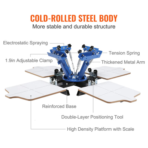 Screen printing - Screen printing machine - 360° rotatable - 54x45cm - Screen printing press - Adjustable tension - 1 color 1 station