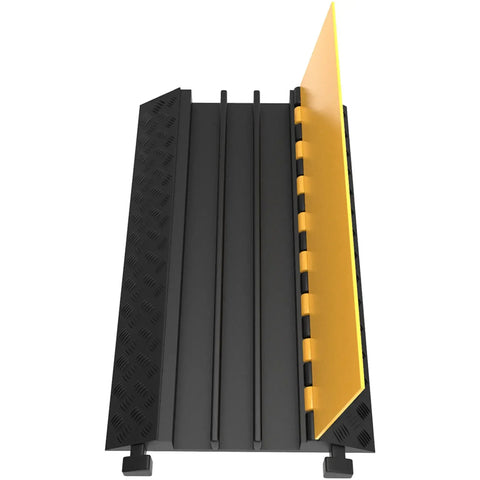 Cable Protector Driveway - Cable Protector Driveway - Cable Protector - Cable Protector Threshold - Cable Protector - Cable Cover - Cable Mat - 1 Pack of 3 Channel Rubber Cable Protectors - Black Yellow