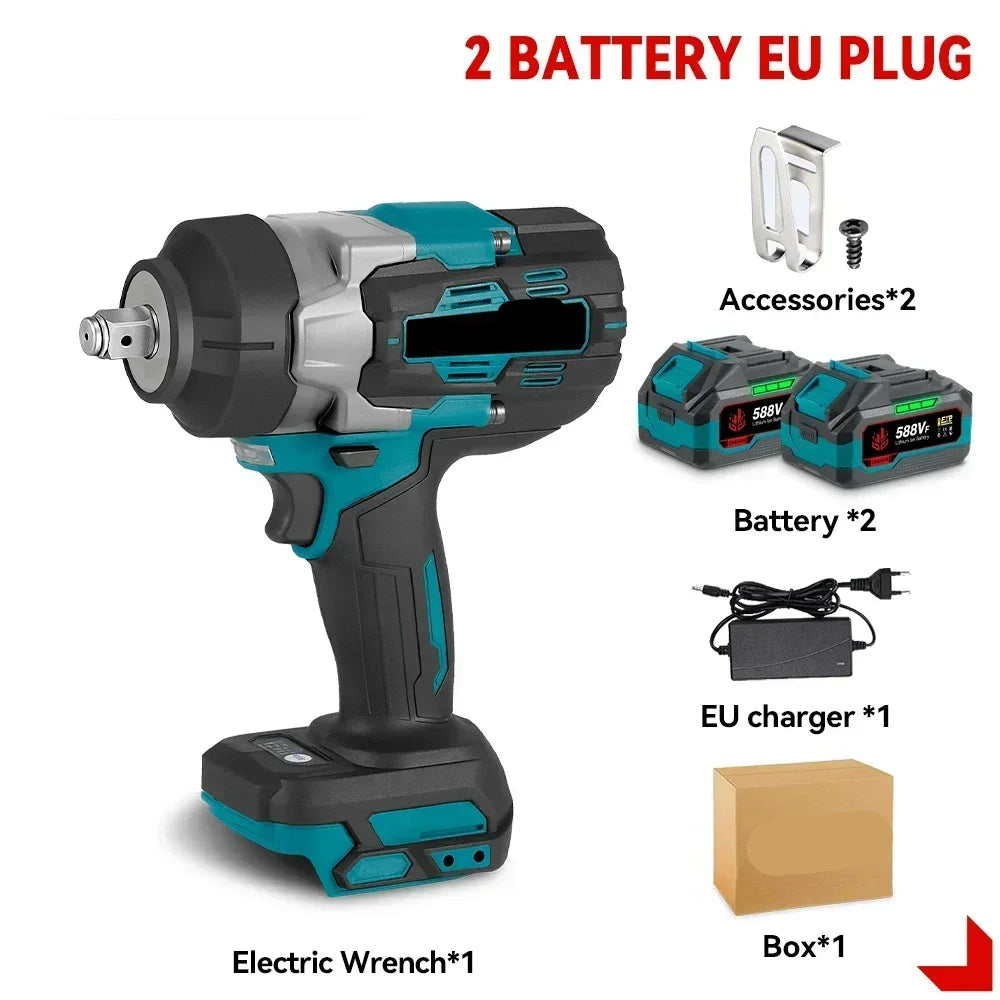 Slagmoersleutel - Slagmoersleutel met Accu - Slagmoersleutel Elektrisch - Slagschroevendraaier - 2800N.M - 1/2 Inch - Draadloze Slagschroevendraaier voor 18V Batterij