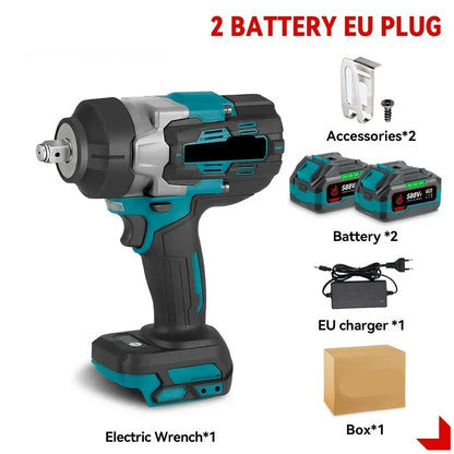 Slagmoersleutel - Slagmoersleutel met Accu - Slagmoersleutel Elektrisch - Slagschroevendraaier - 2800N.M - 1/2 Inch - Draadloze Slagschroevendraaier voor 18V Batterij
