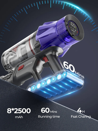 Steelstofzuiger - Stofzuiger - Draadloze - Vacuum Cleaner - 500W - 50.000PA Zuigkracht – Verwijderbare Accu – Handstofzuiger – Slimme LED-functies
