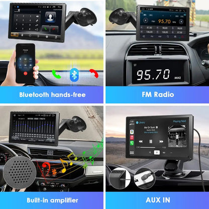 Navigatiesysteem Auto - 9 Inch - Touchscreen - Apple Carplay & Android Auto (Draadloos) - Carplay Scherm - Autoradio - Inclusief Achteruitrijcamera - QUORE