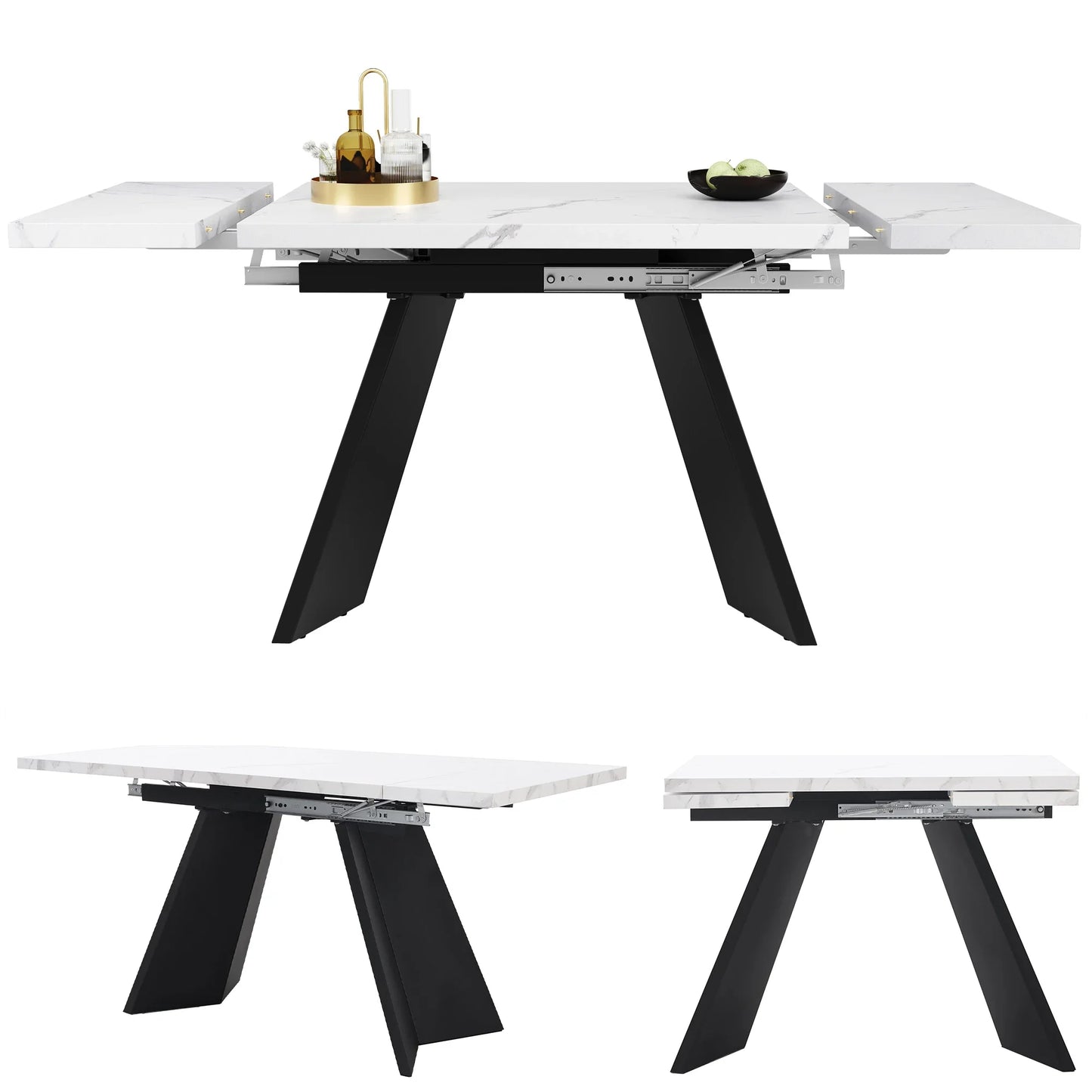 Salontafel – Koffietafel – Woonkamertafel – Opbergtafel – Tafel Met Lades – Hoogglans Zwart – 4 Lades Opbergruimte – MDF Duurzaam 100x50x35 cm - QUORE